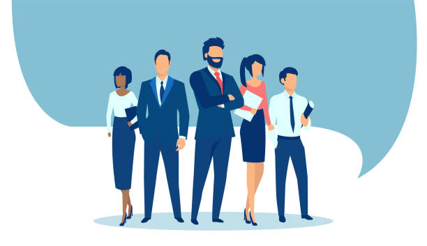 Vector of a group of confident business people